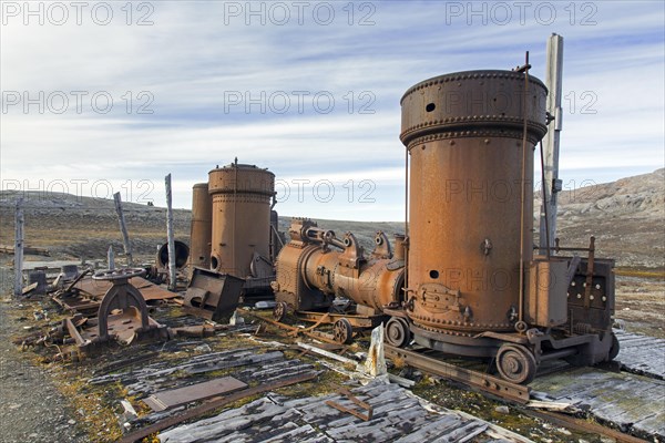 Steam boilers at abandoned marble quarry Camp Mansfield