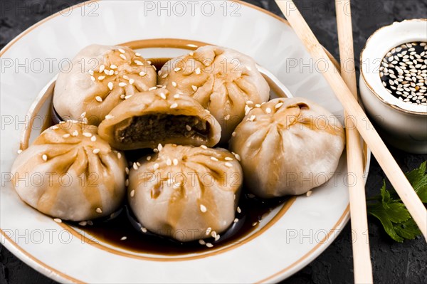 Delicious meat dumplings closeup