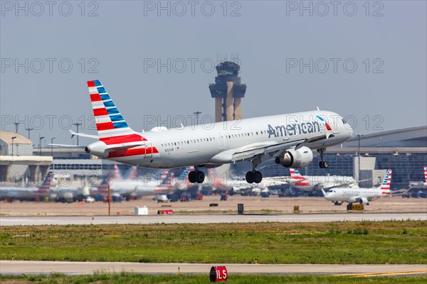 An American Airlines Airbus A321 aircraft with the registration number N151UW at Dallas Fort Worth Airport