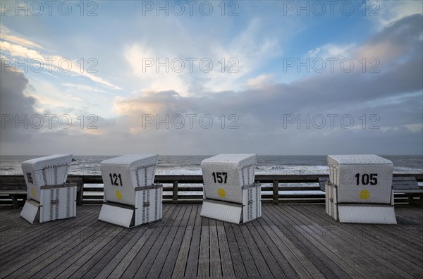 Empty beach chairs