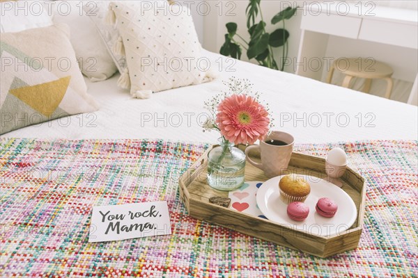 You rock mama inscription with flower tray