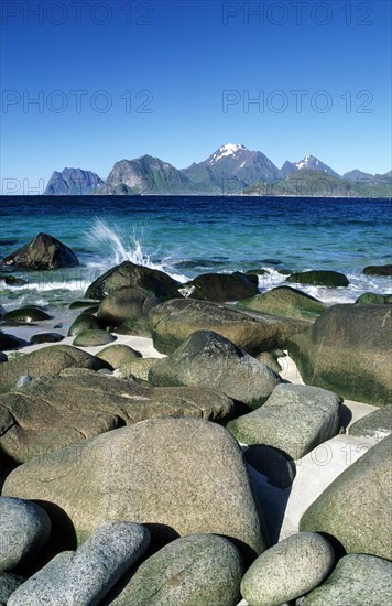 Stones in the surf on the Myrland beach