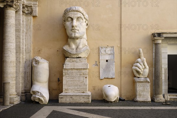 Remains of Roman colossal statue of Emperor Constantine