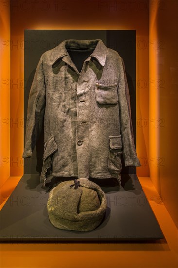 Soviet prisoner's clothes of the Sachsenhausen Nazi concentration camp in Oranienburg