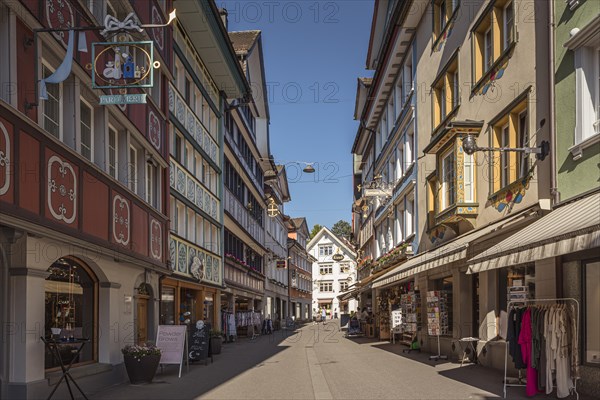 Wooden houses with colourful facades in the main street