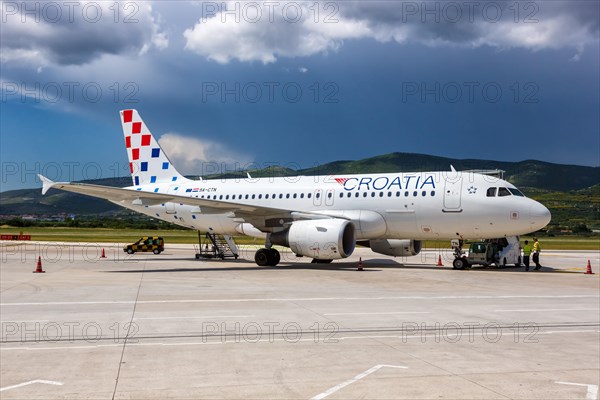 A Croatia Airlines Airbus A319 aircraft with the registration 9A-CTN at Split Airport