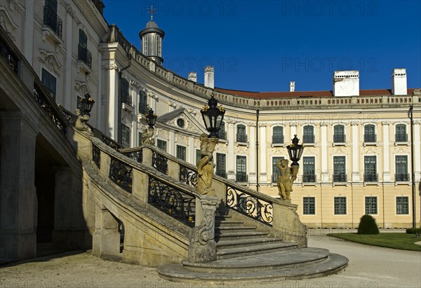 Grand staircase to the main wing