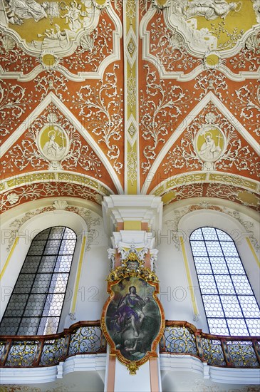 Stucco ceiling and windows in the church of St Stephan