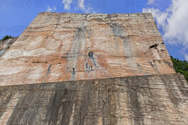 Abandoned red marble quarry Carriere de Beauchateau at Senzeilles