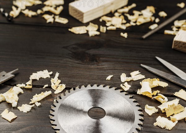 Top view wood tools desk_3