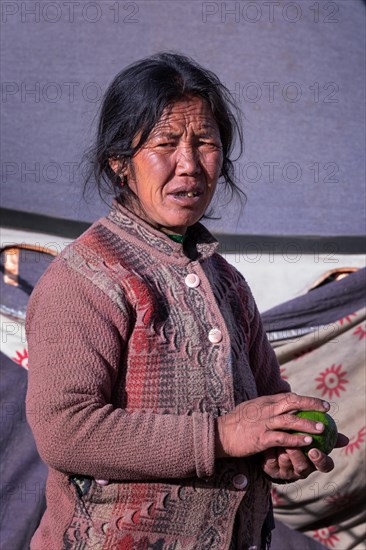 Portrait of a woman from the Changpa tribe