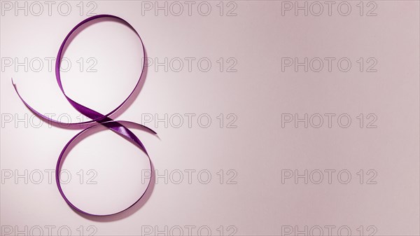 Violet ribbon 8th march gradient copy space background
