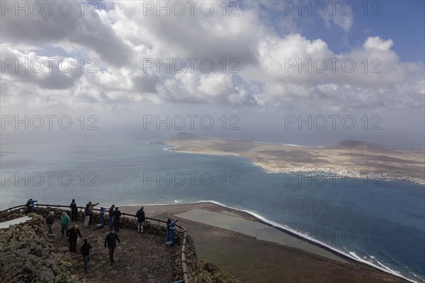 View from Mirador del Rio to Salinos del Rio and Isla Graciosa