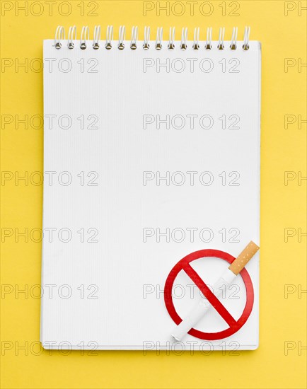 Notebook with stop smoking sign