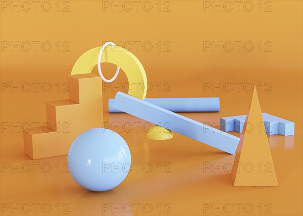 Scene abstract 3d geometrical background_3