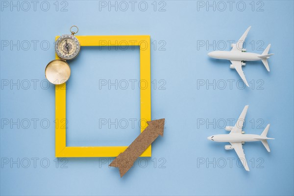 Travel memories concept with toy planes