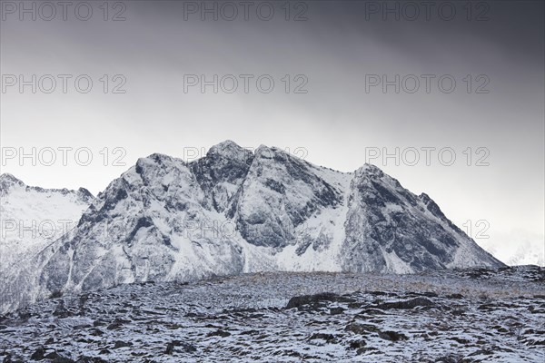 Snow covered mountains in winter