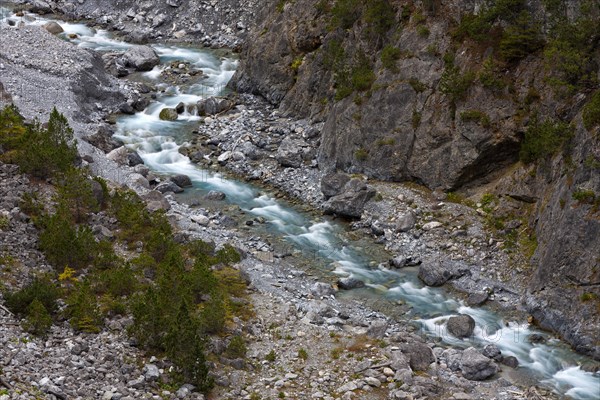 Clemgia gorge in the mountains of the Swiss National Park at Graubuenden