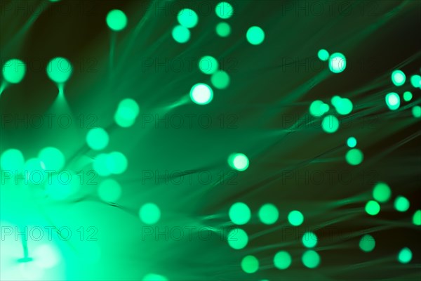 String green lights optical fiber