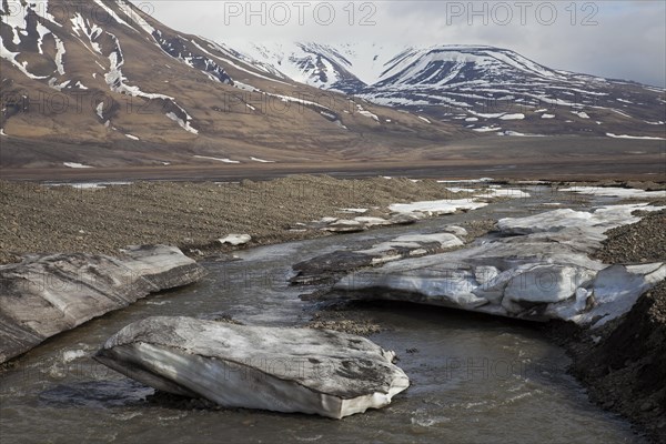 Barren landscape in Adventdalen