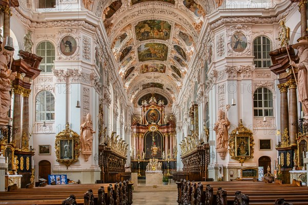 Interior of the baroque collegiate basilica