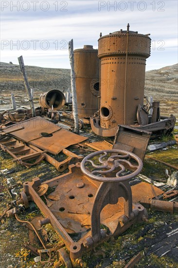 Steam boilers at abandoned marble quarry Camp Mansfield