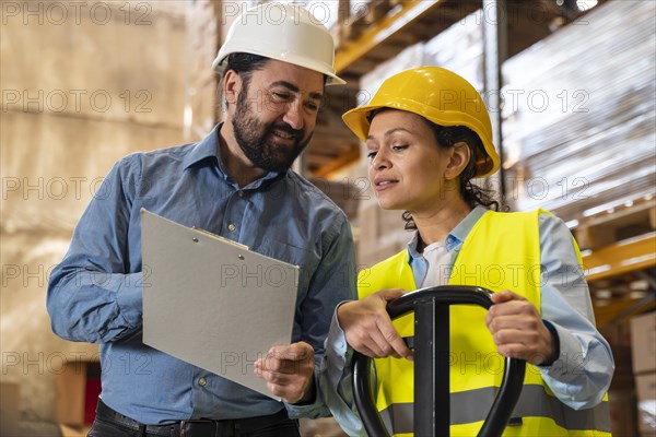 Team work employees warehouse