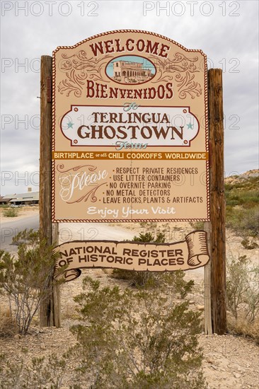 Town sign Terlingua Ghostown