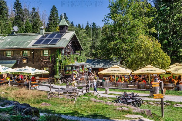 Historic guesthouse Trifterklause Schwellhaeusl at the Bavarian Forest National Park