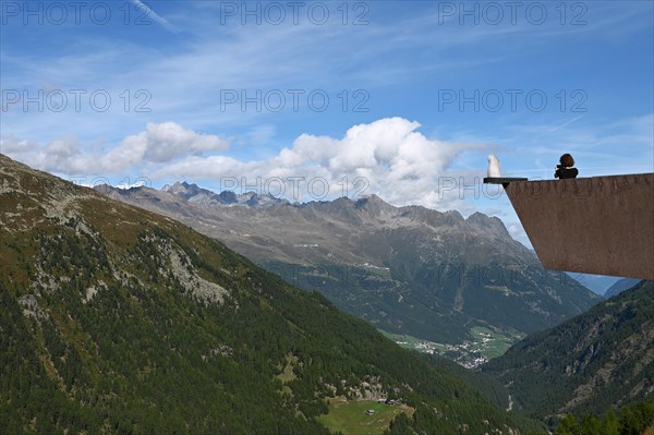 Viewing platform on the Timmelsjoch High Alpine Road between Austria and Italy