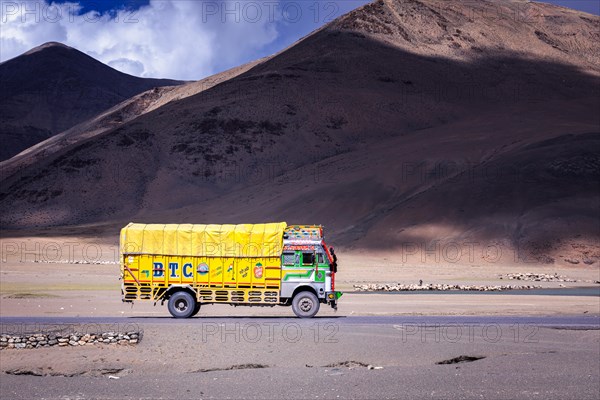 Indian truck after passing the Taglang La Pass