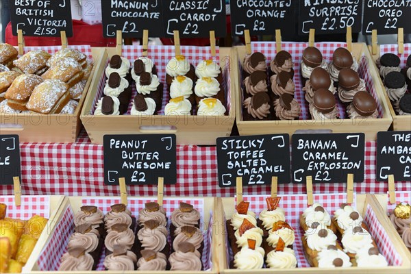 Pastries at a market stall in Covent Garden