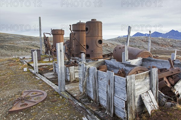 Steam boilers at abandoned marble quarry Camp Mansfield