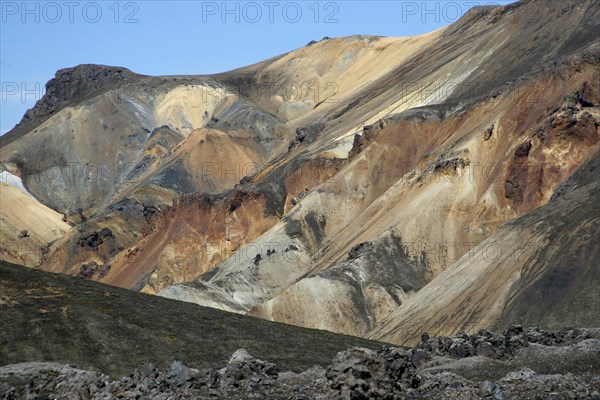 Mountain at Landmannalaugar in the Fjallabak Nature Reserve in the Highlands of Iceland
