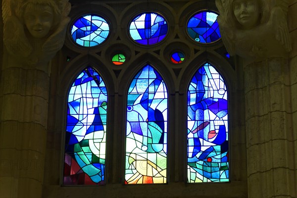 Coloured stained glass windows