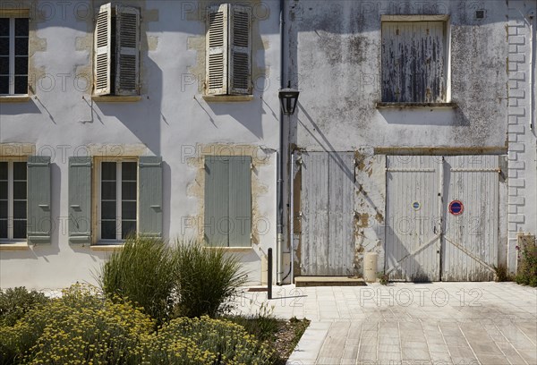 Old facade with shutters