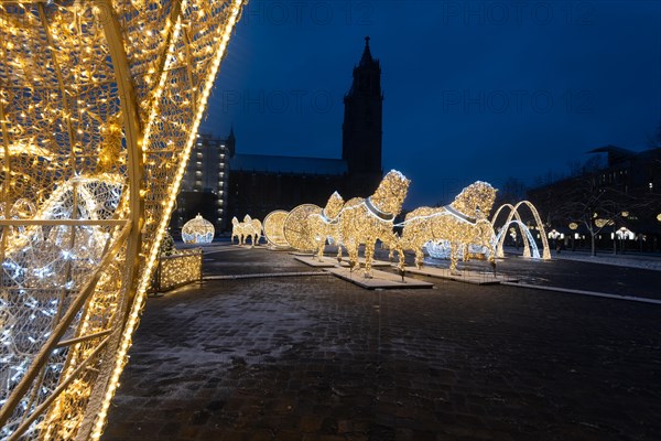 Illuminated horse sculptures