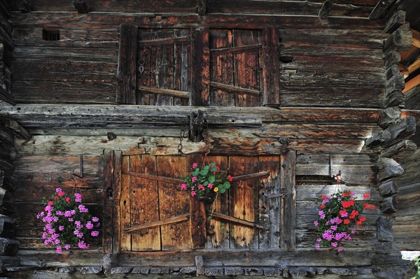 Traditional Swiss wooden granary