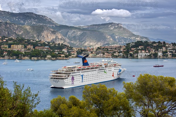 The cruise ship MS Grand Holiday of Carnival Cruise Lines docked in Nice along the French Riviera