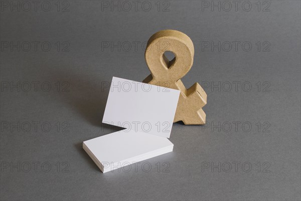 Stationery concept with business cards ampersand
