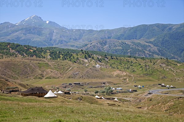 Tents in semi nomad settlement in the mountains of Eastern Anatolia