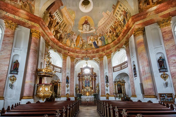 Interior of the Holy Trinity Church Kappl in the district of Kappl