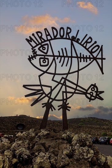 Sculpture by Cesar Manrique in front of the Mirador del Rio