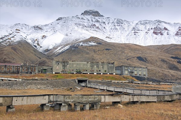 Derelict buildings and factory at Pyramiden