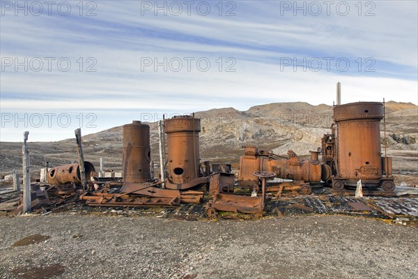 Steam boilers at abandoned marble quarry Camp Mansfield