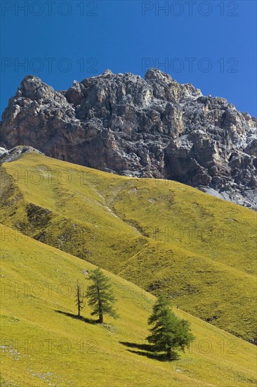 View over the mountain Piz Fier in Val Trupchun