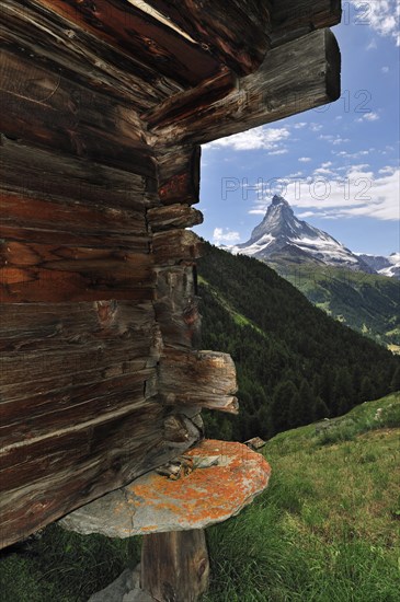 Matterhorn and traditional wooden granary