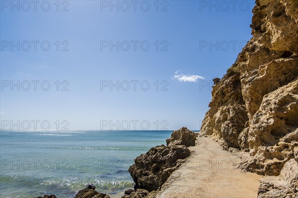 Awesome view of Albufeira cliff with side walk