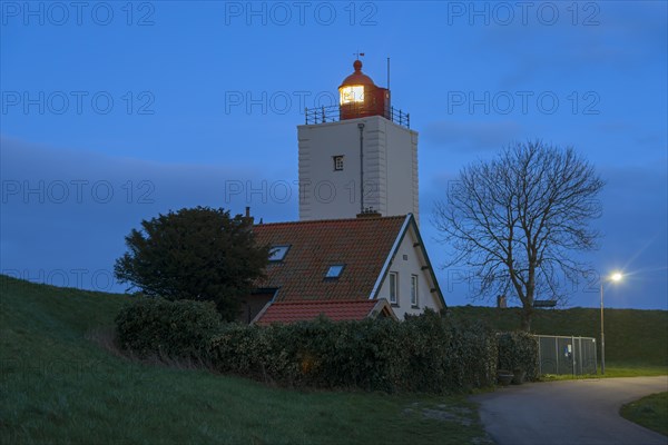 Listed De Ven lighthouse in the evening