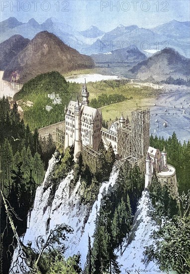 Baustelle von Schloss Neuschwanstein